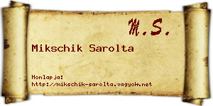 Mikschik Sarolta névjegykártya